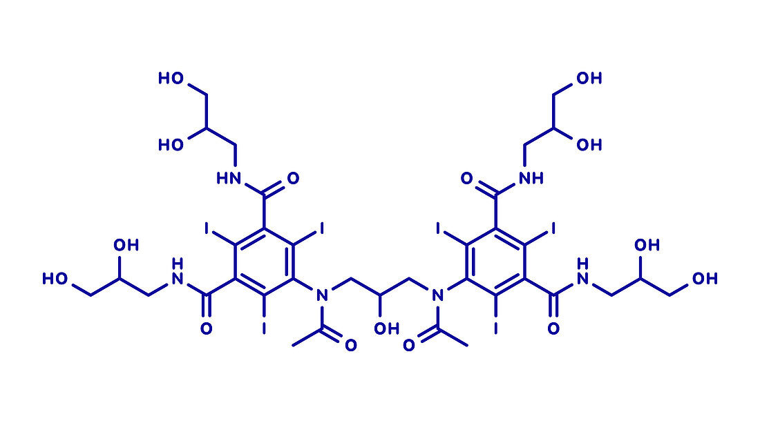 Iodixanol contrast agent molecule, illustration
