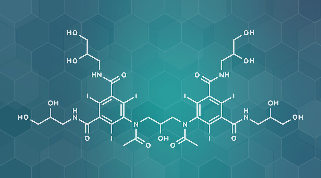 Iodixanol contrast agent molecule, illustration