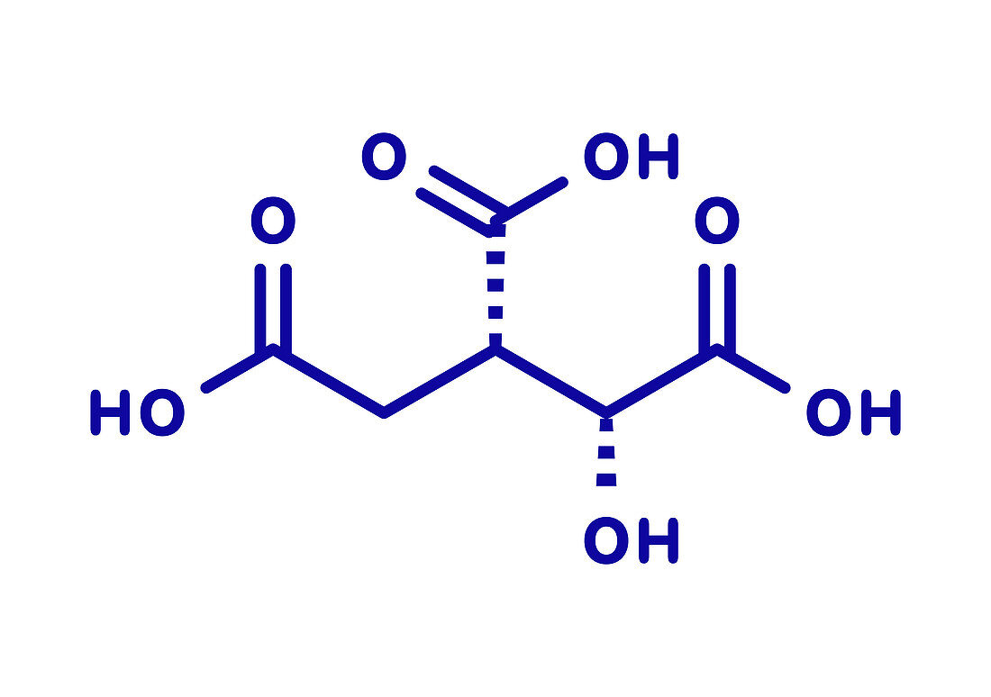 Isocitric acid molecule, illustration