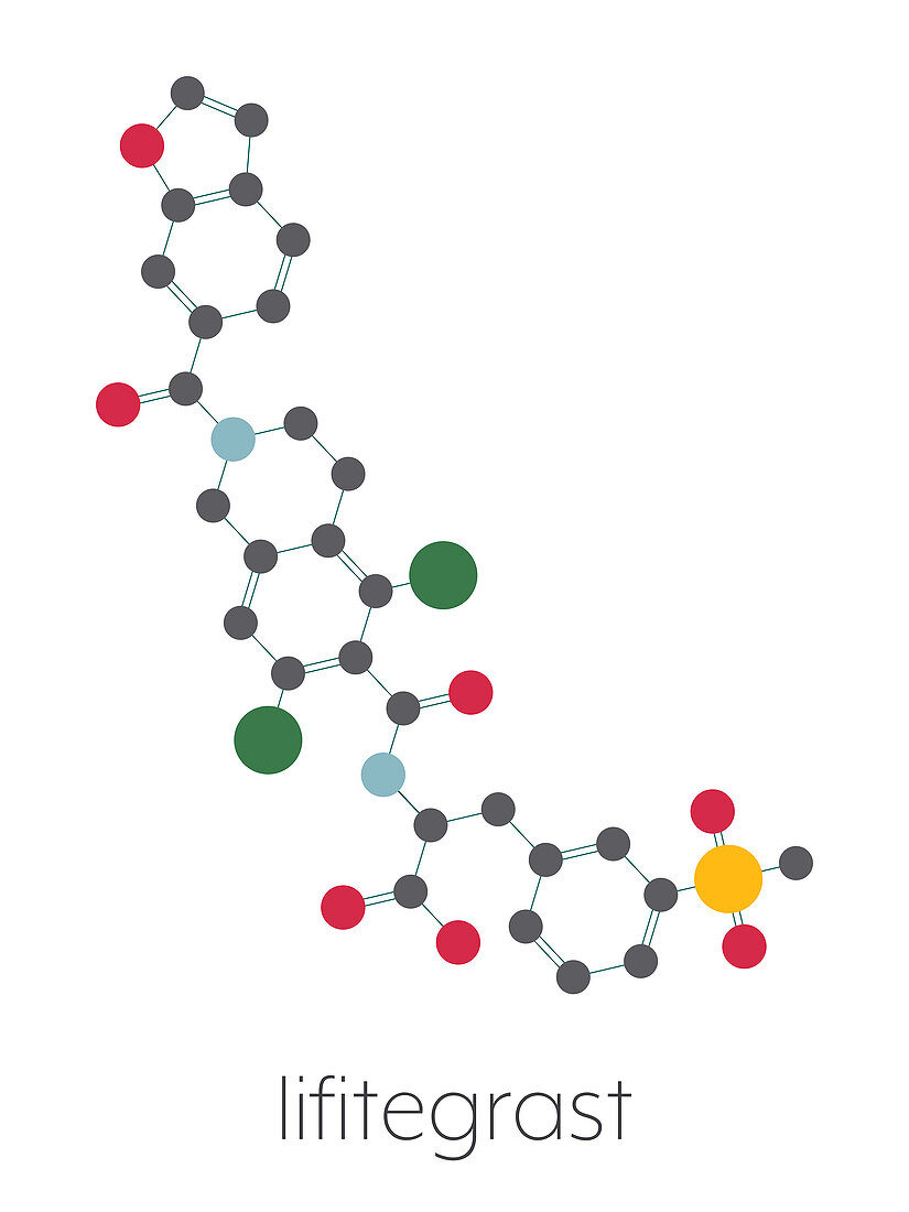 Lifitegrast drug molecule, illustration