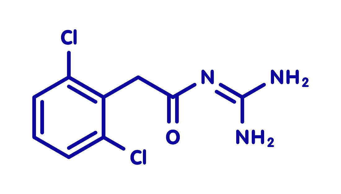 Guanfacine ADHD drug molecule, illustration