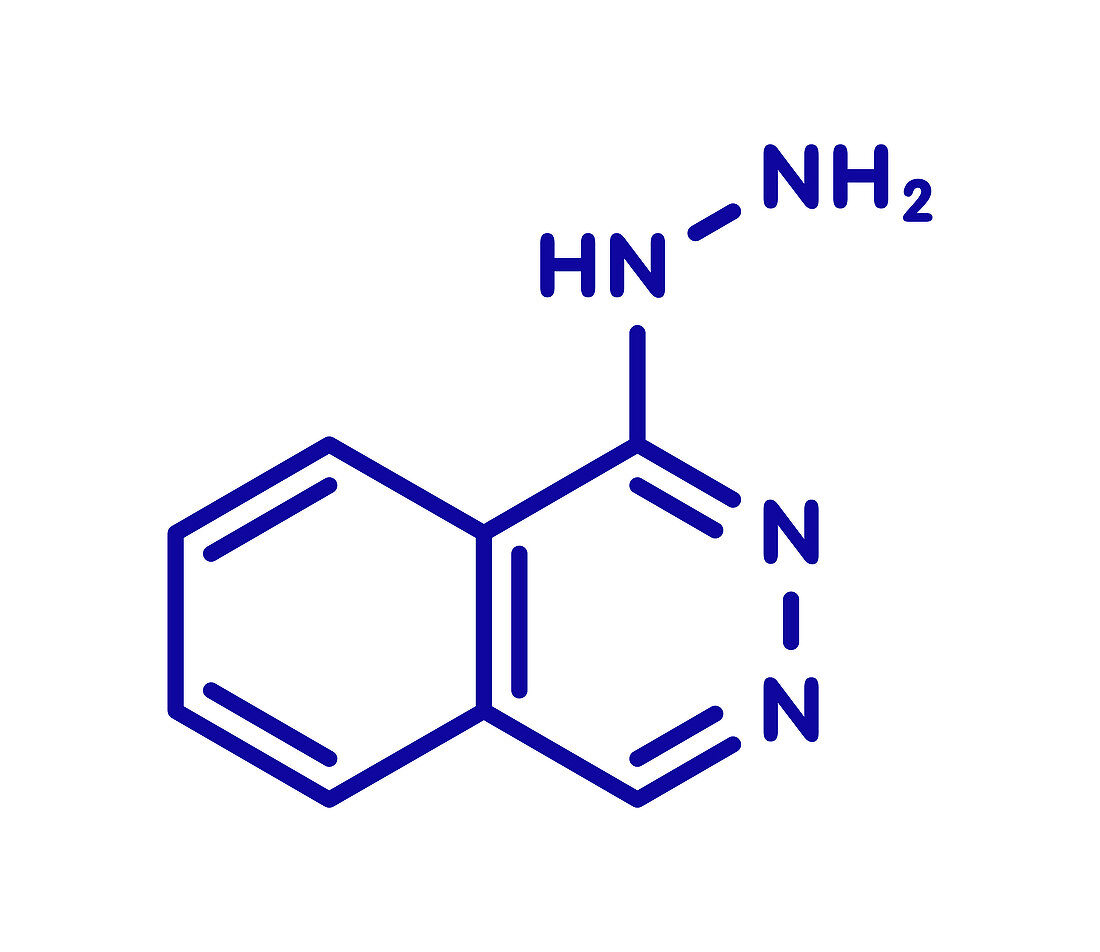 Hydralazine hypertension drug molecule, illustration