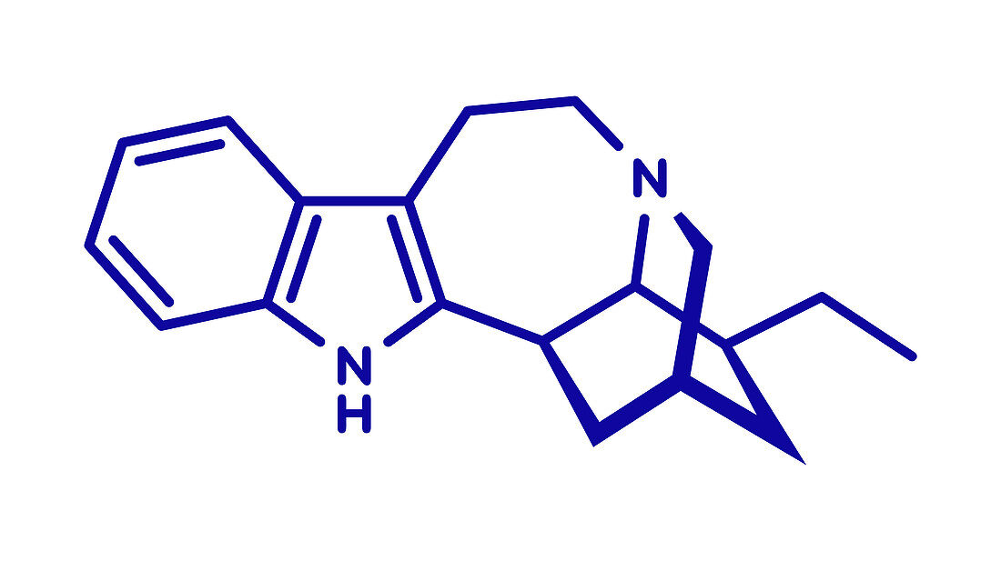 Ibogamine alkaloid molecule, illustration