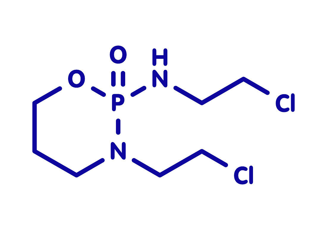 Ifosfamide cancer drug molecule, illustration