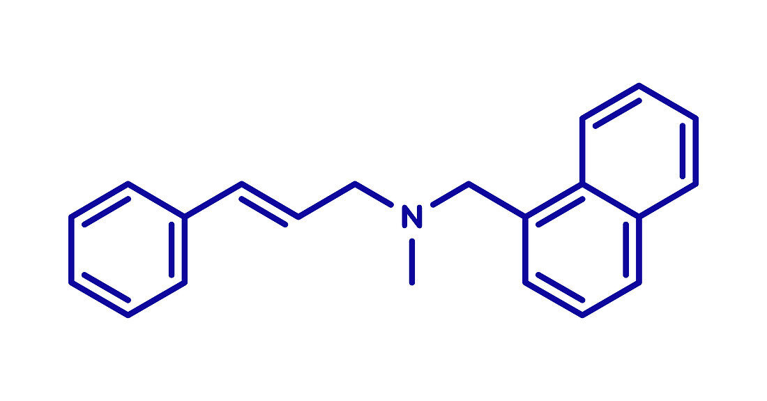 Naftifine antifungal drug molecule, illustration