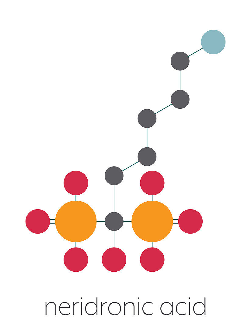 Neridronic acid drug molecule, illustration