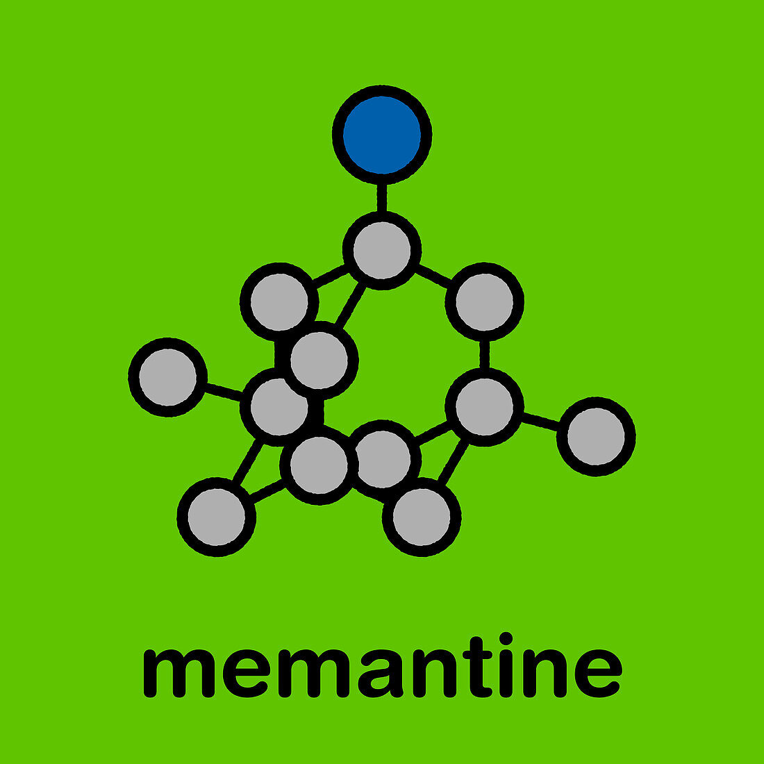 Memantine Alzheimer's disease drug molecule, illustration