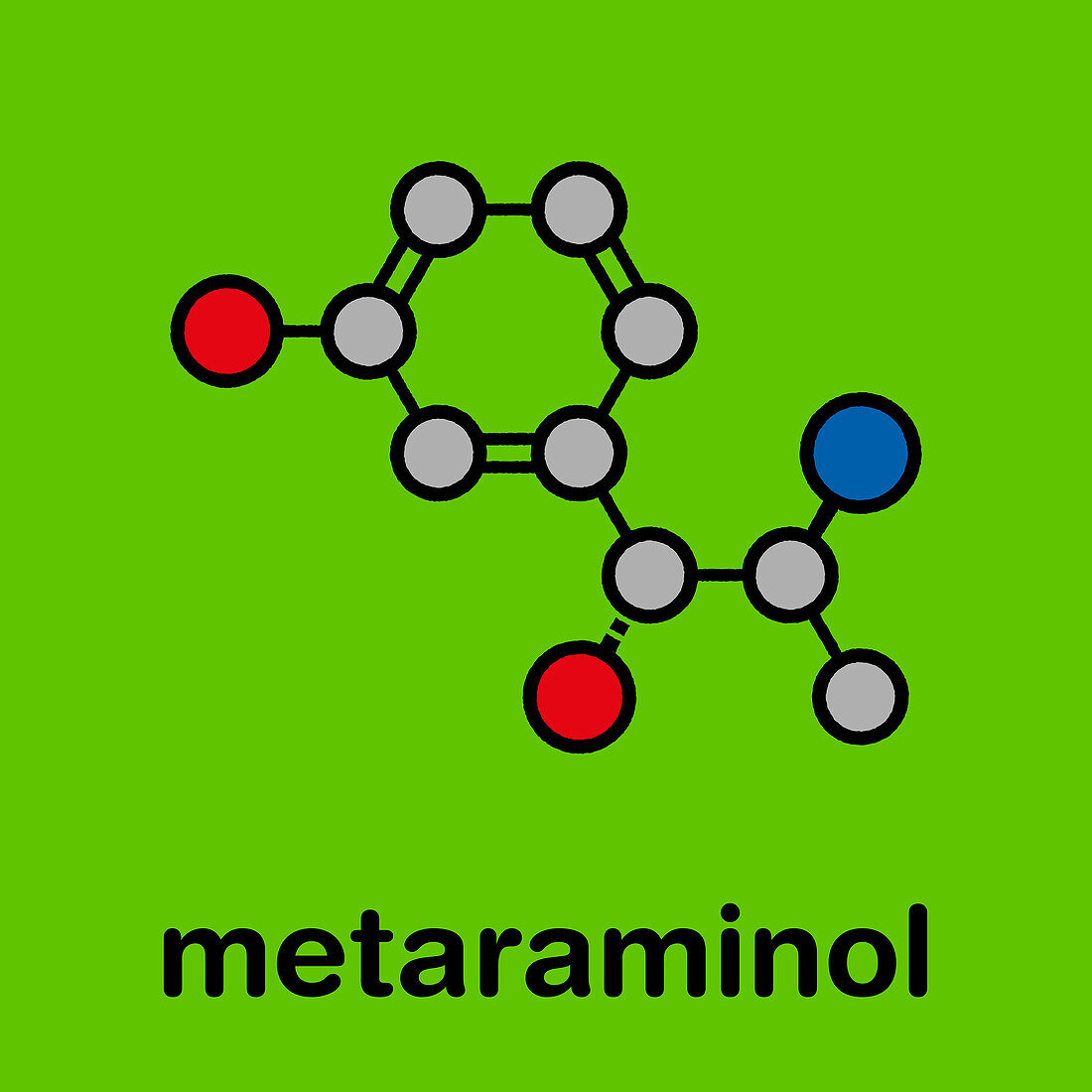 Metaraminol hypotension drug molecule, illustration