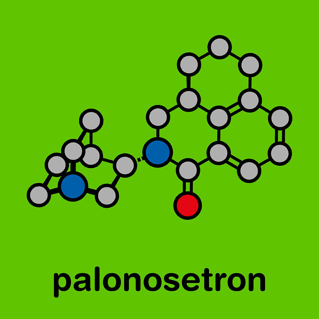 Palonosetron nausea and vomiting drug molecule, illustration