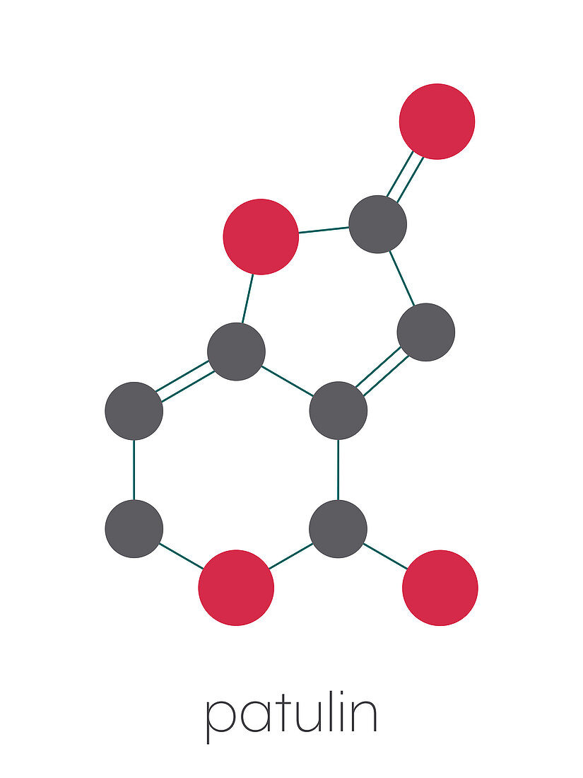 Patulin mycotoxin molecule, illustration