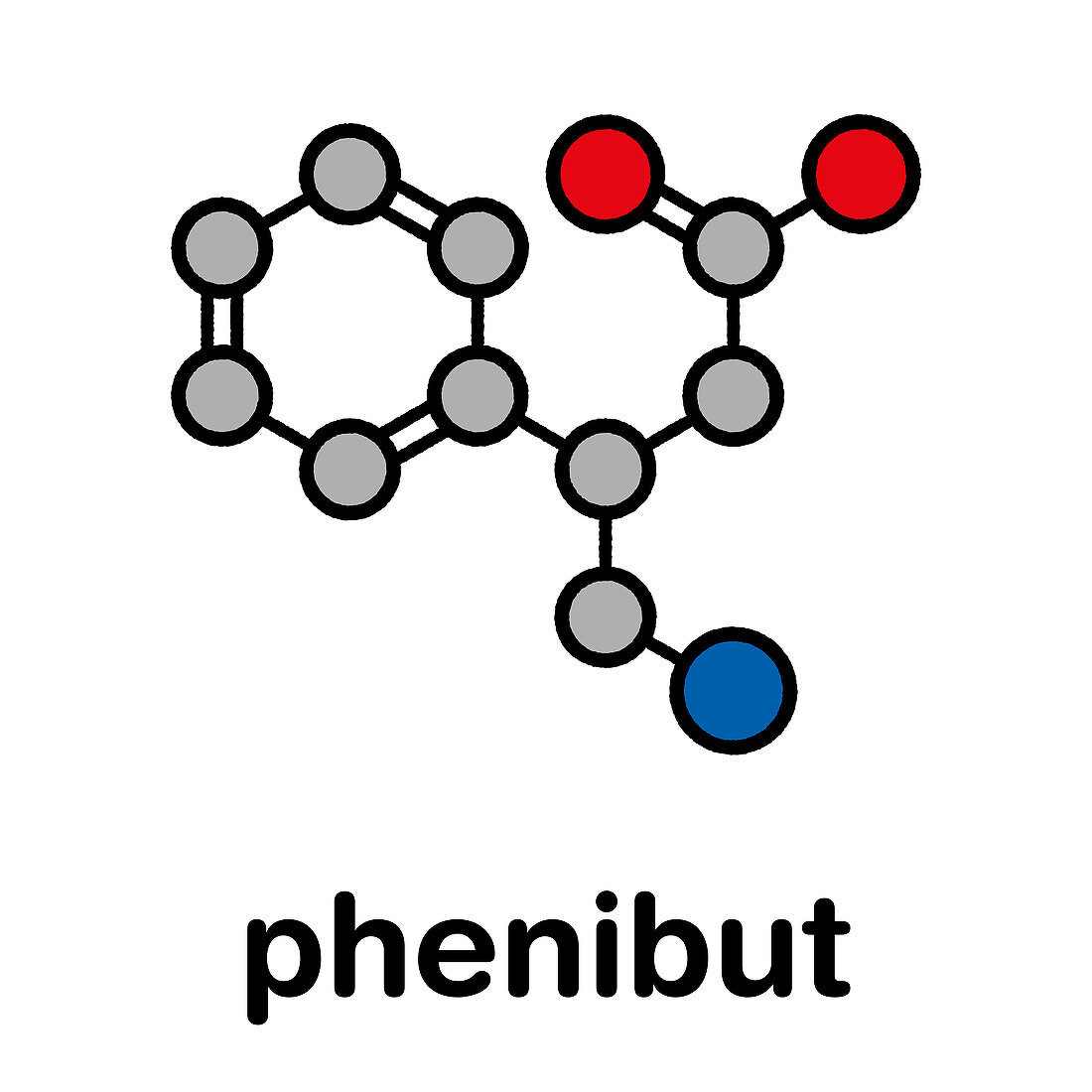 Phenibut anxiolytic and sedative drug molecule, illustration