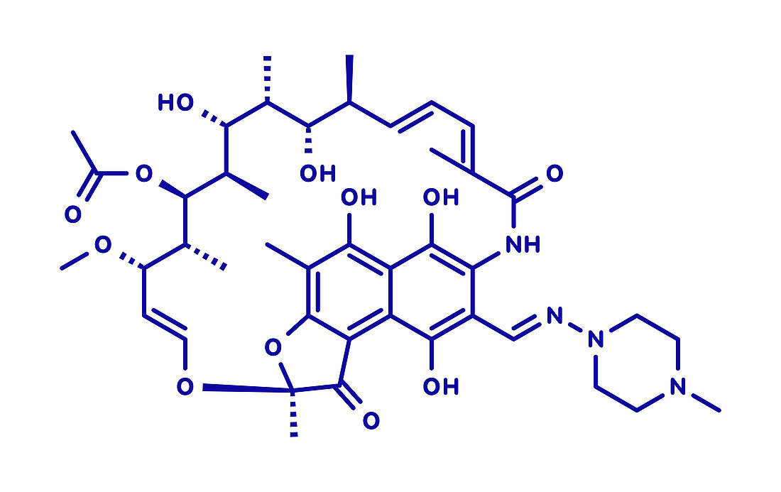 rifampicin tuberculosis antibiotic drug, illustration