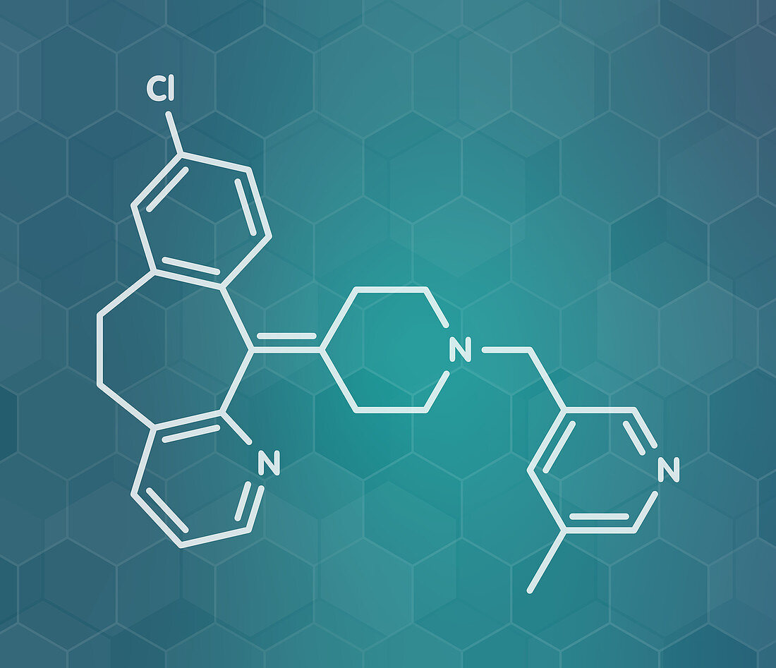 Rupatadine antihistamine drug molecule, illustration