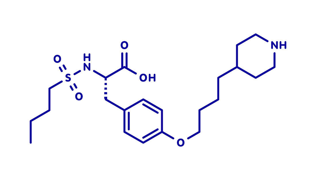 Tirofiban anticoagulant drug molecule, illustration