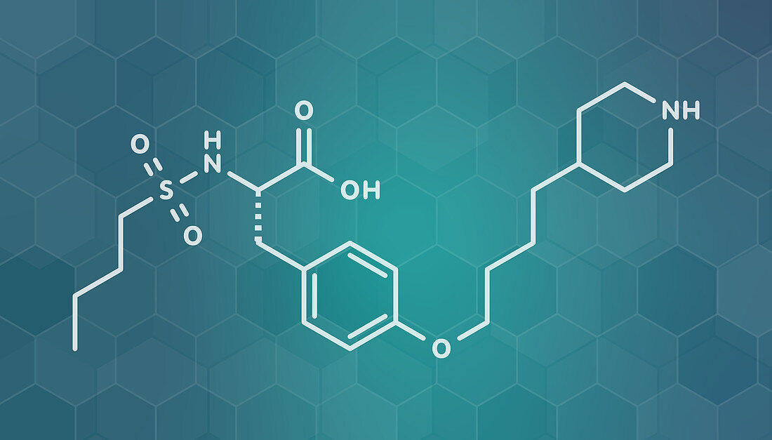 Tirofiban anticoagulant drug molecule, illustration