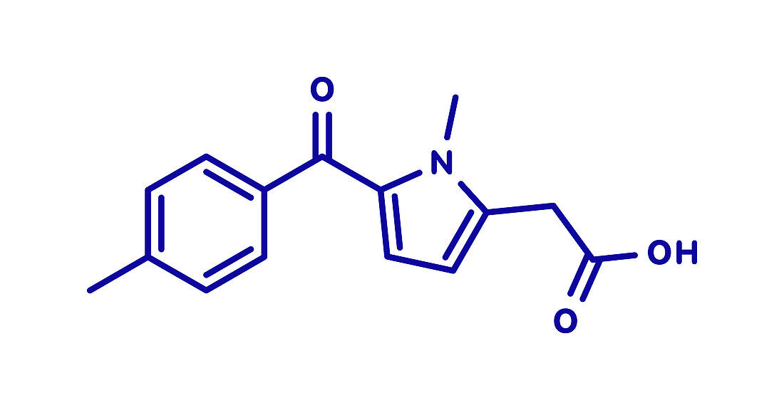 Tolmetin NSAID drug molecule, illustration