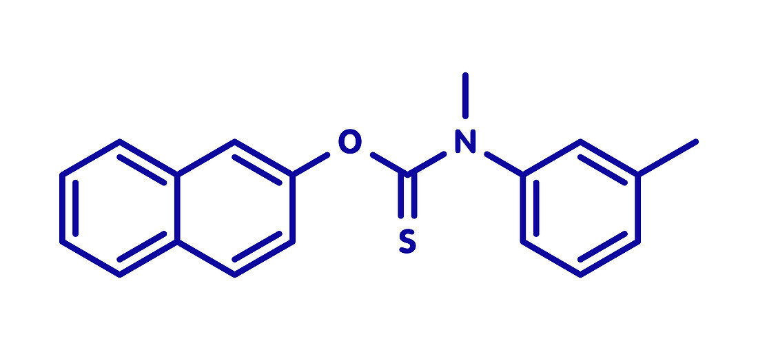 Tolnaftate antifungal drug molecule, illustration