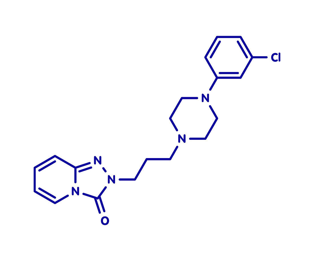 Trazodone antidepressant and anxiolytic drug, illustration