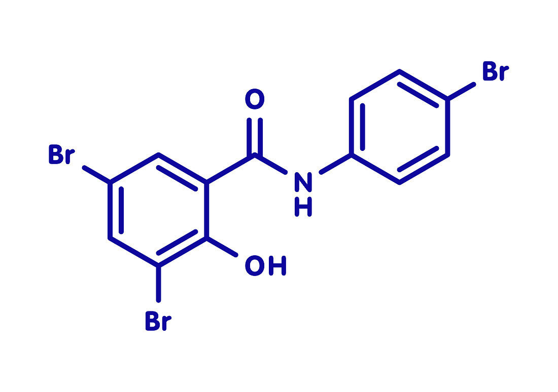 Tribromsalan disinfectant molecule, illustration