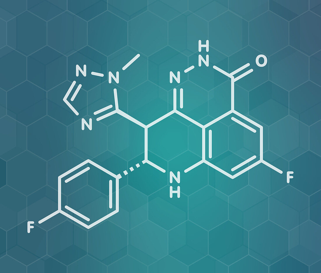 Talazoparib cancer drug molecule, illustration