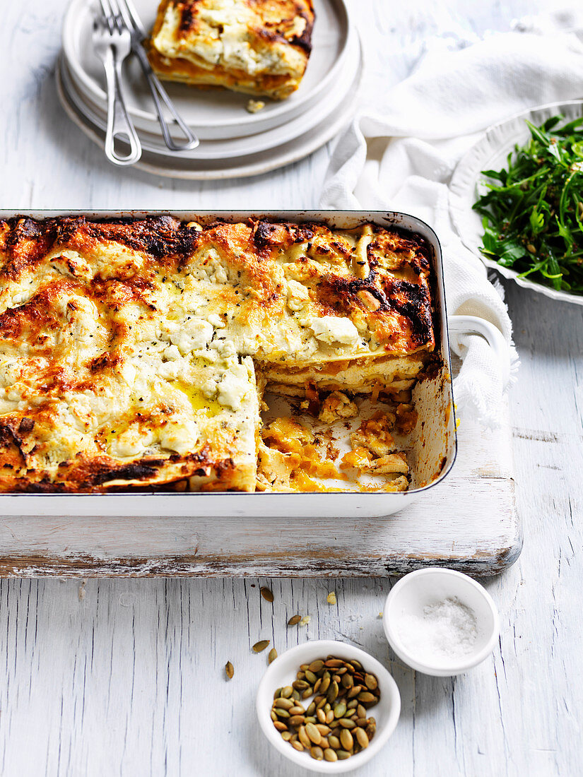 Pumpkin and Goat's cheese lasagne