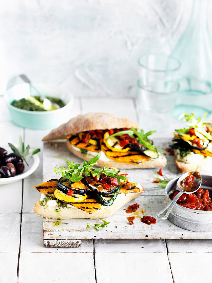 Grilled Vegetable and Capsicum Relish Subs