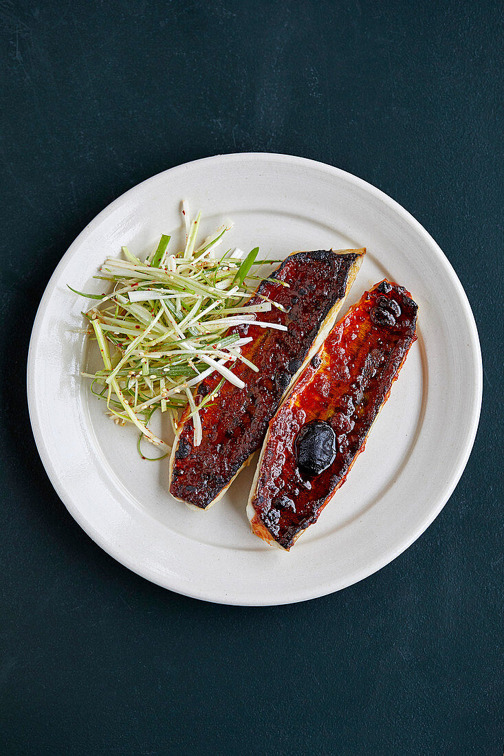 Grilled mackerel with korean chilli