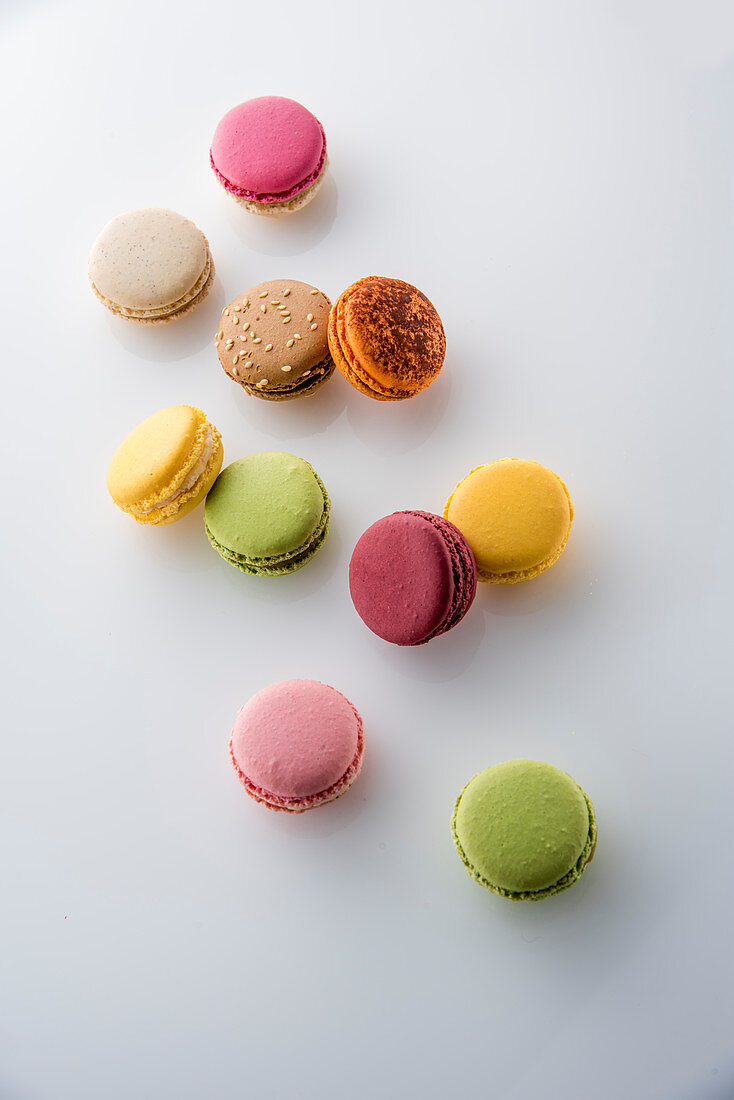 Different colorful macarons