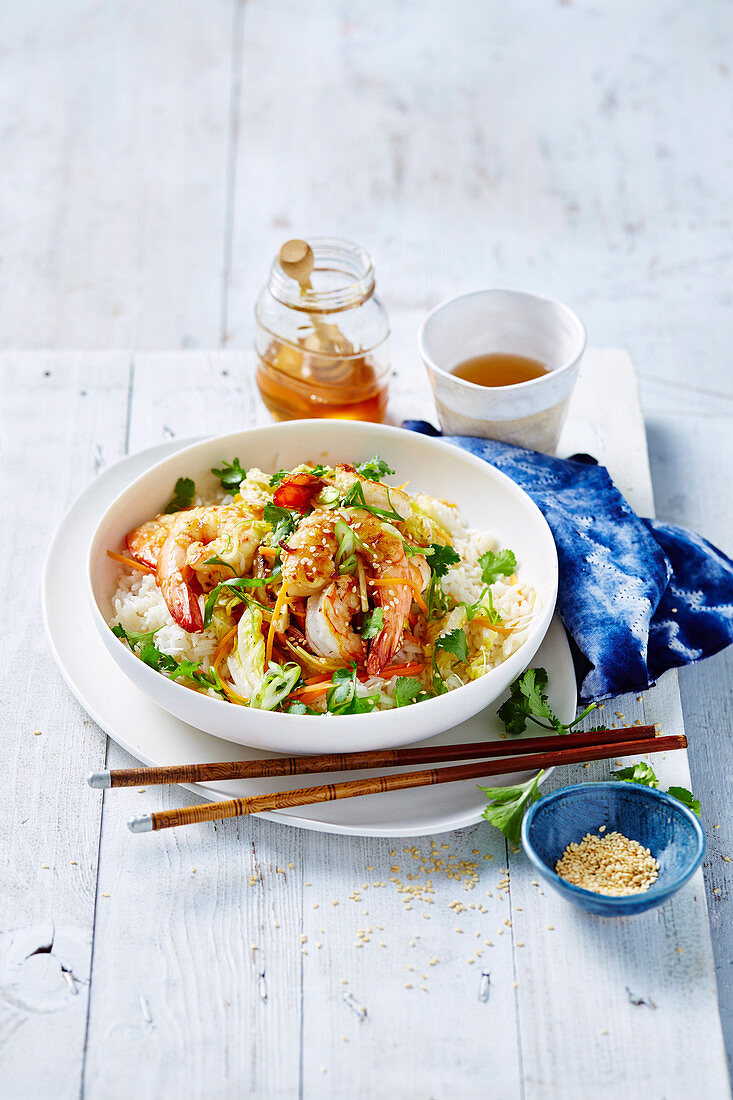 Honey-Lemon Prawn Stir-Fry