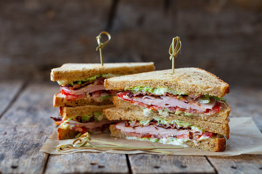 A classic club sandwich