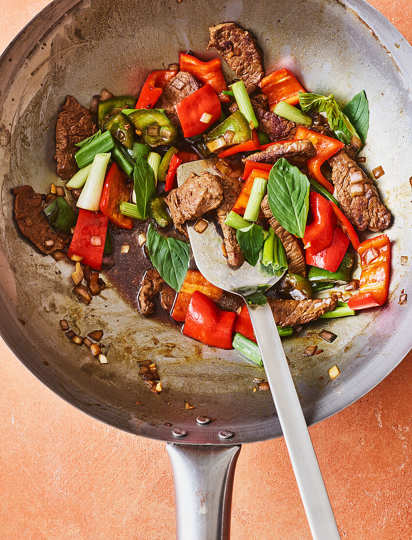 Stir-fried Thai beef and and peppers