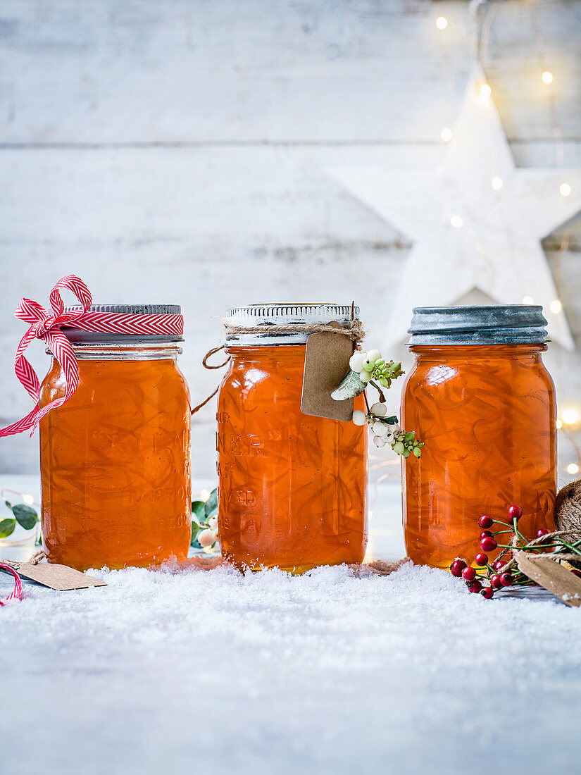 Rosa Grapefruitmarmelade mit Aperol