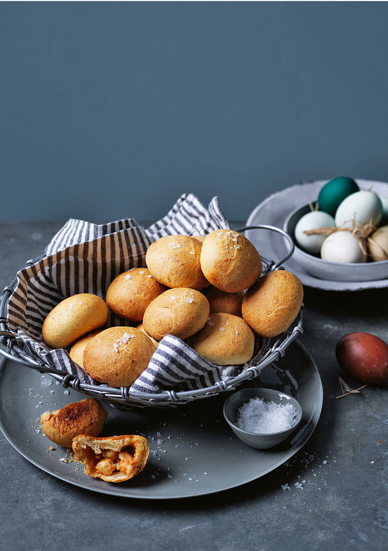 Greek tsoureki prawn buns