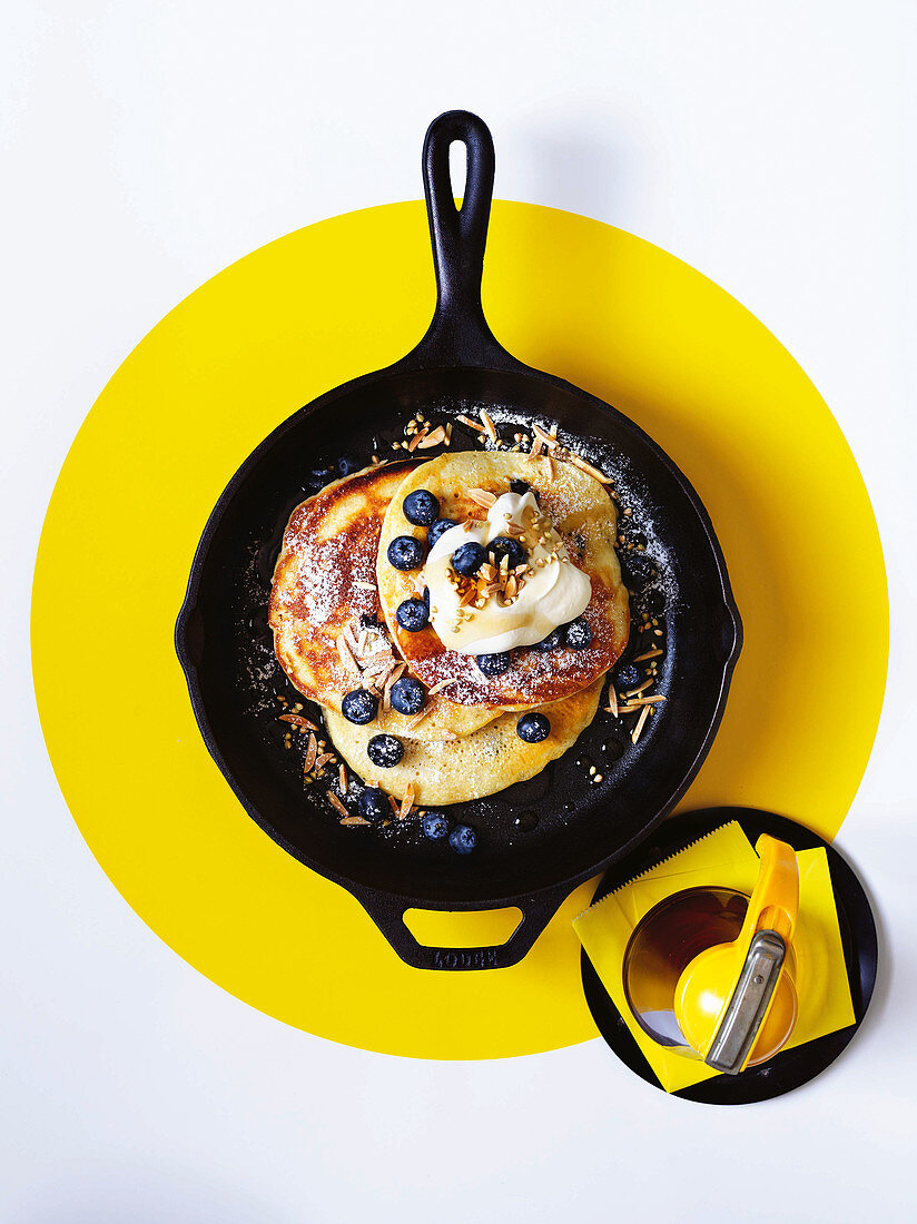 Blueberry and ricotta hotcakes