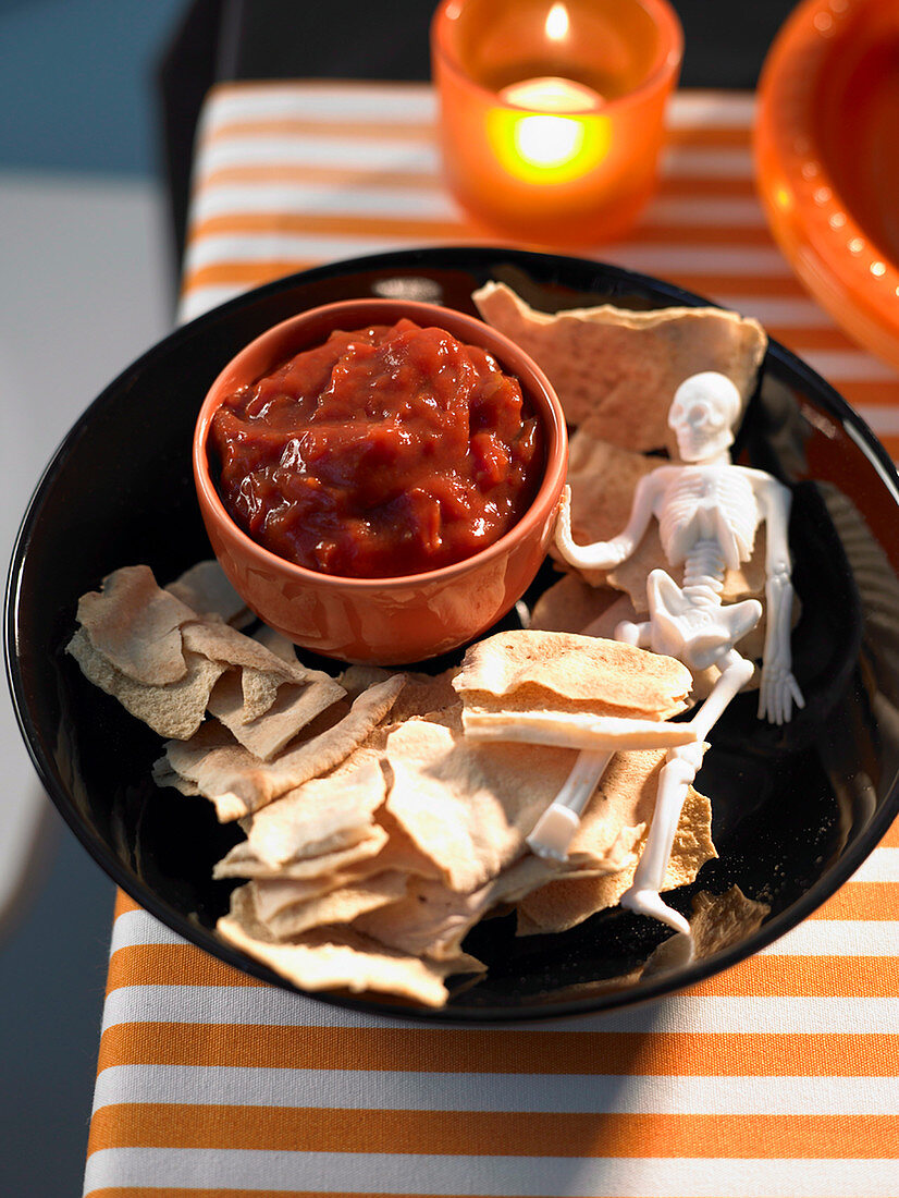 Healthy Halloween: Skeleton Crisps with Salsa