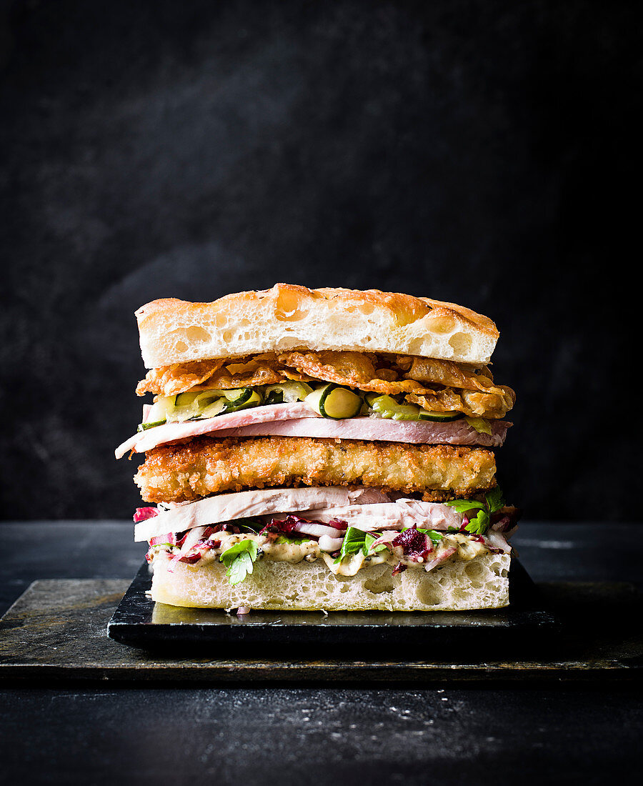 Mehrschichtiges Sandwich zum Boxing Day (England)