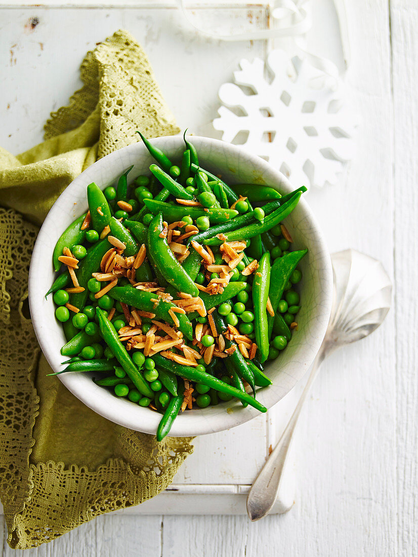 Peas and Beans with Almonds