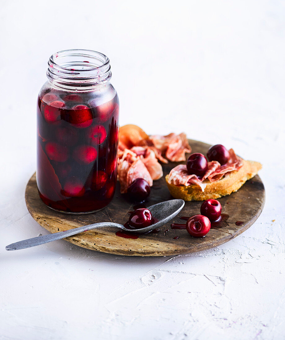 Pickled cherries