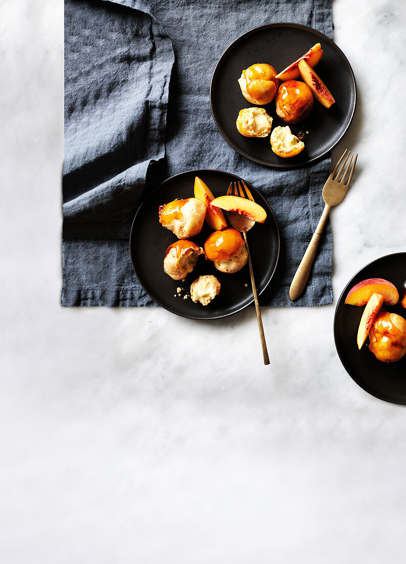 Peach and Toffee Croquembouche