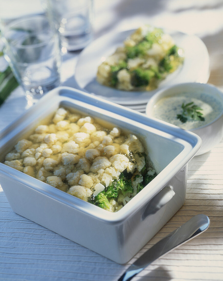 Broccoli and cauliflower terrine