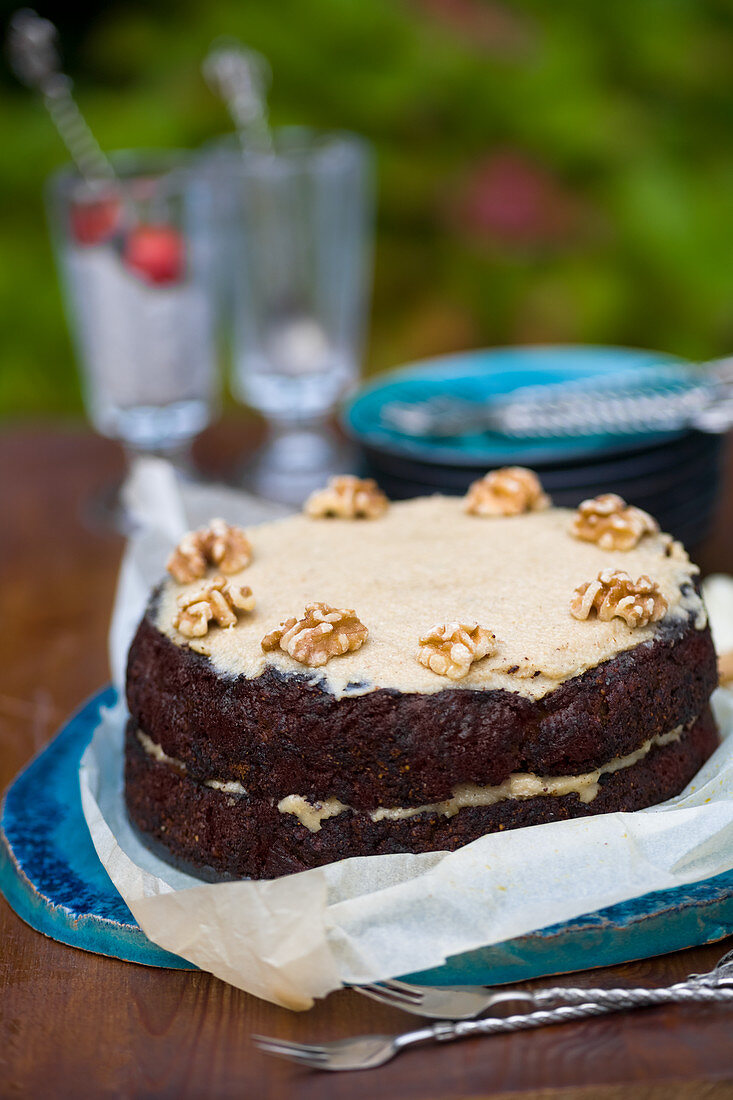 Gluten-free carrot cake with vanilla-cashew cream cheese