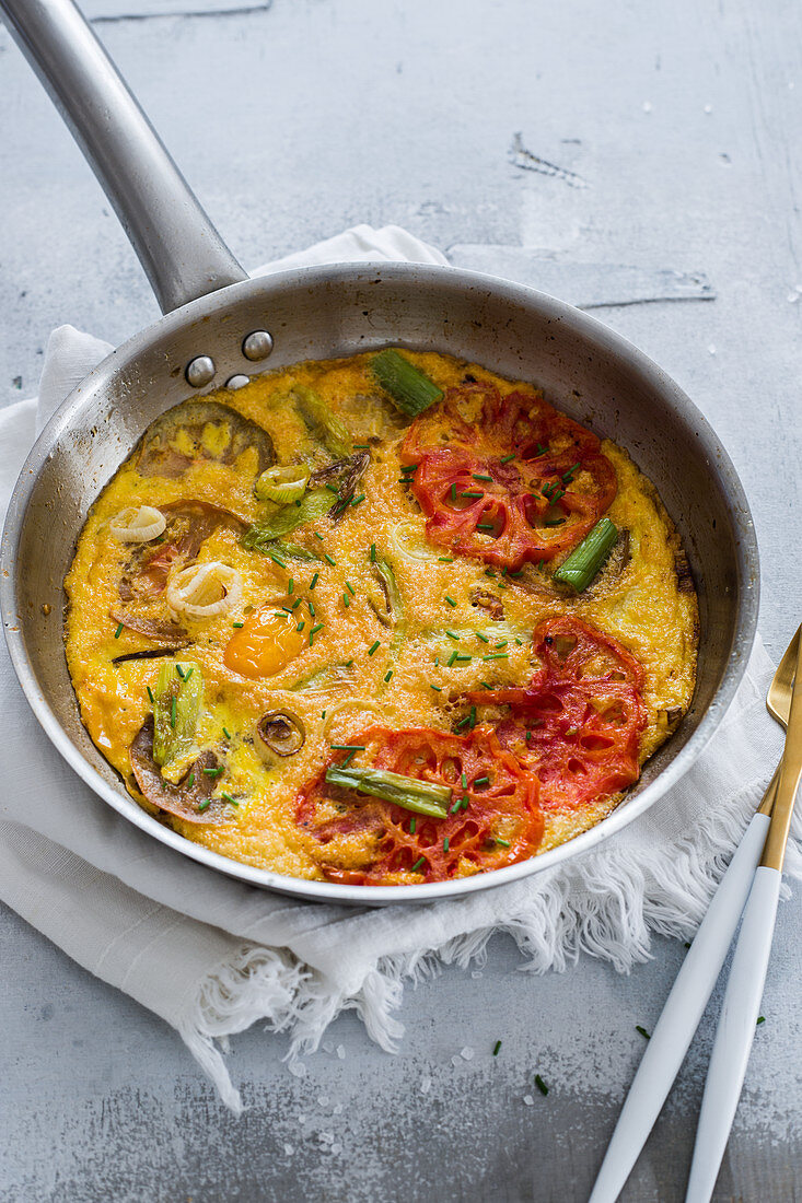 Heirloom tomatoes frittata