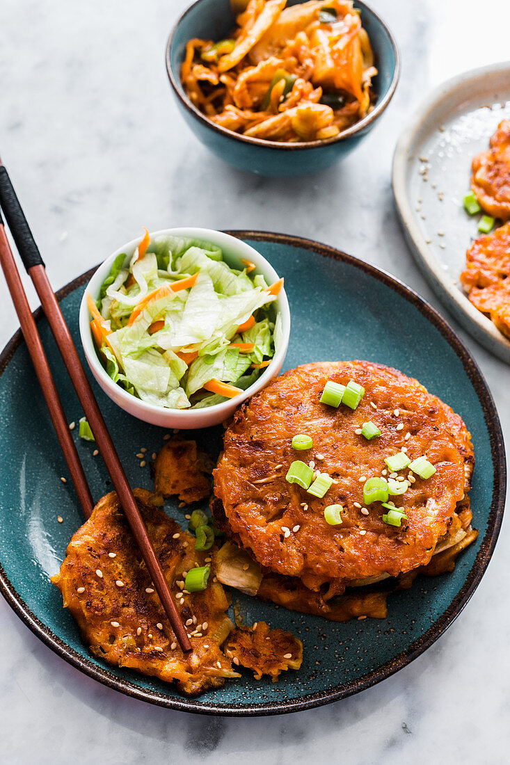 Kimchi pancakes