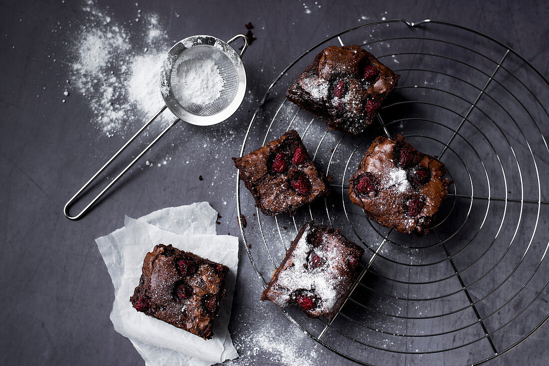 Raspberry And Almond Chocolate Brownies