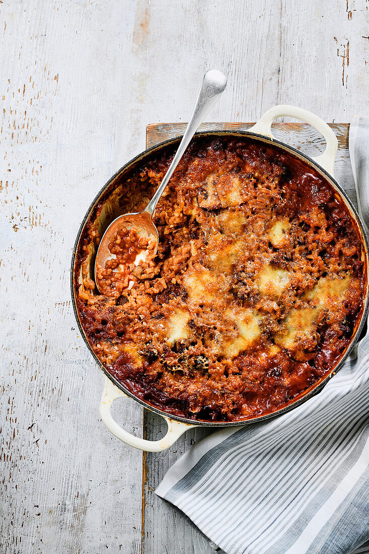 Baked bolognese risotto