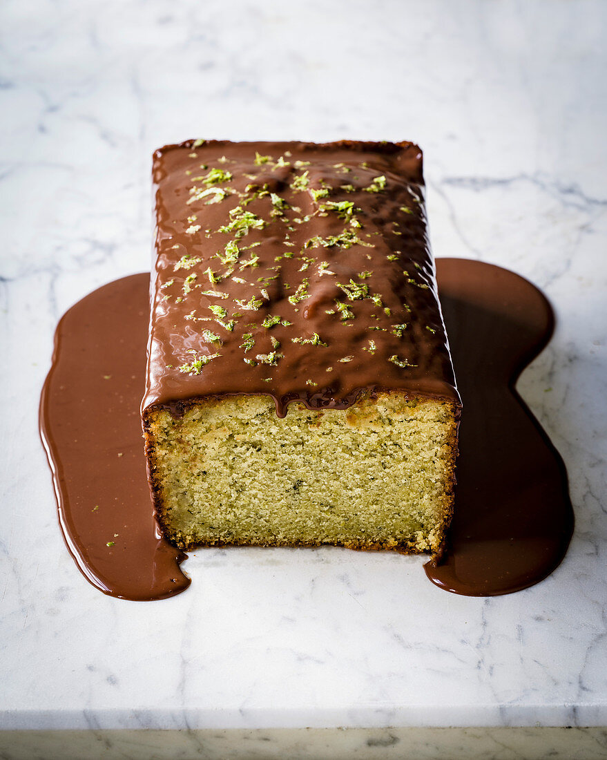 Lime, mint and milk chocolate cake