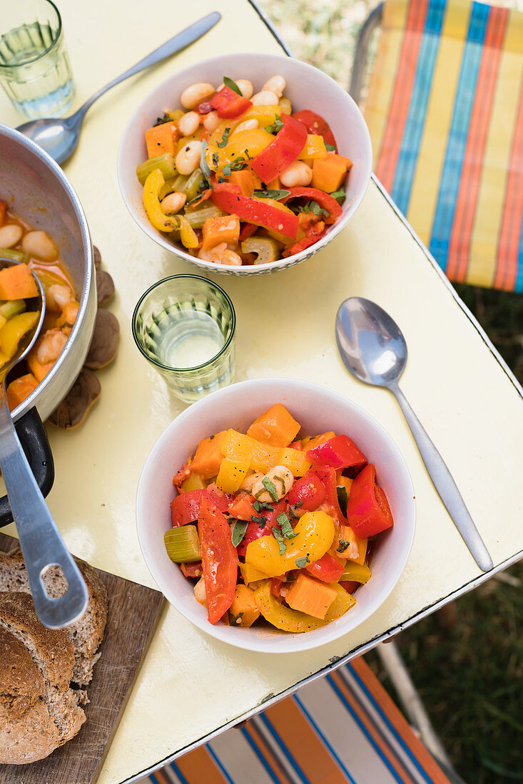 Pepper and sweet potato stew