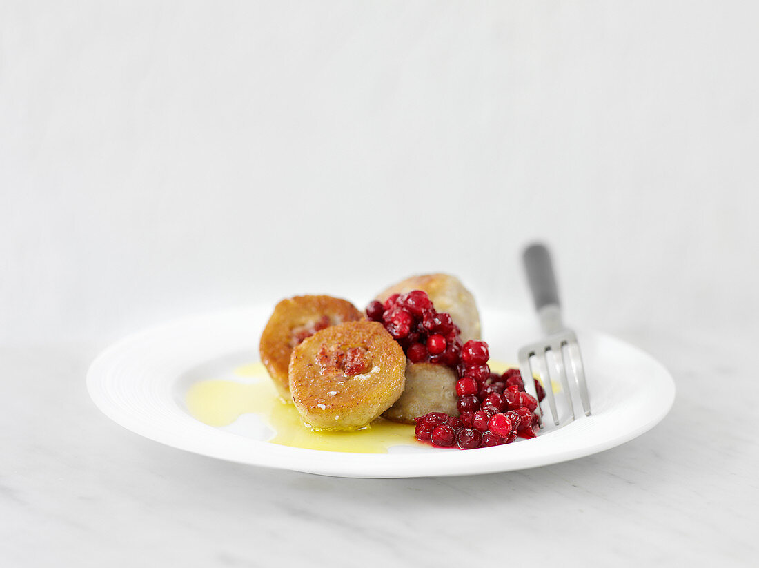 Pitepalt - dumplings stuffed with cranberries (Sweden)