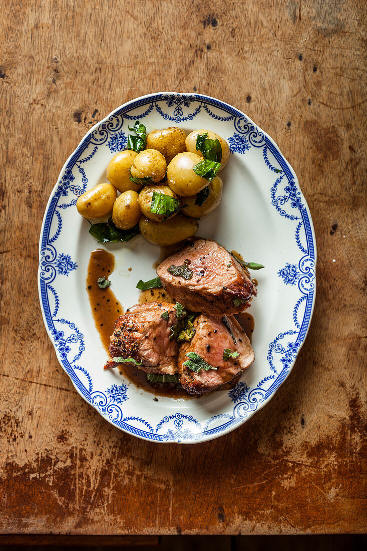 Pork tenderloin with madeira and sage