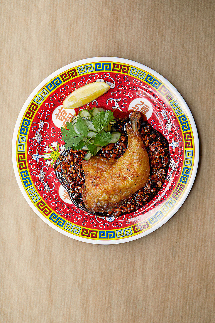 Chicken-fried chicken with peanut soy